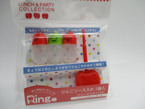 Apple Ringo sauce case tarebin 3pcs deco chara for lunch box bento Shinzi Katoh