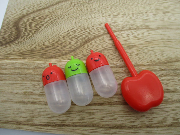 Apple Ringo sauce case tarebin 3pcs deco chara for lunch box bento Shinzi Katoh