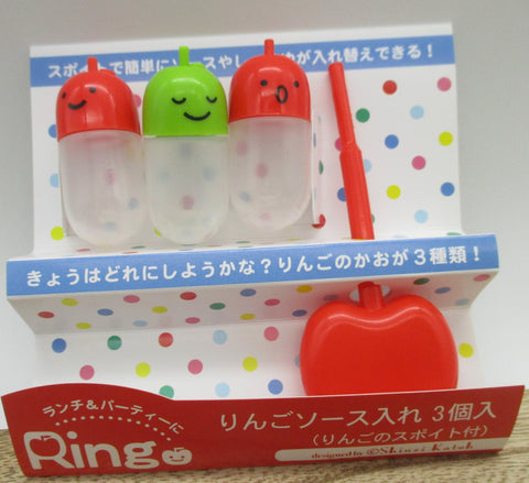 Apple Ringo sauce case tarebin 3pcs deco chara for lunch box bento Shinzi Katoh