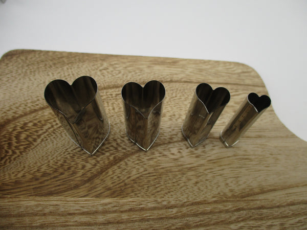 Takamori Decorative Stainless Vegetable Cutter Mold Heart  set of 4