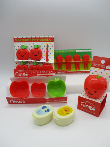 18pcs Apple Ringo seasoning case picks sauce case cups furikake chara deco for lunch box bento Shinzi Katoh