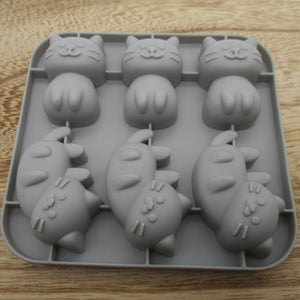 Japanese Silicone CAT Gray Mold Maruki For cake chocolate From JAPAN about 10cm