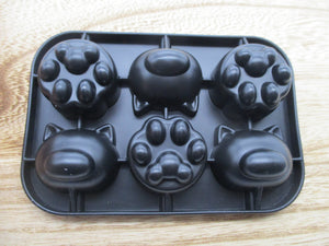 Japanese Silicone chocolate cake Lollipop Tray Cat Mold MARUKI