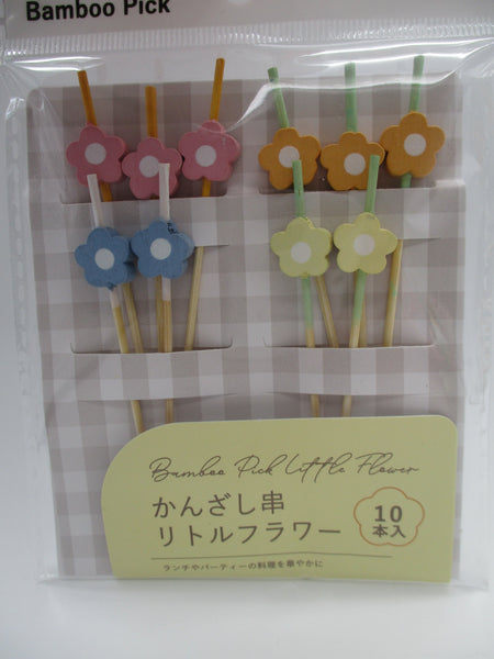 Kanzashi Japanese Little flower Bamboo Food Picks 12pcs for Lunch Box