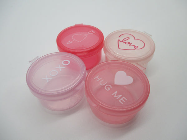 Food Mini Cup Sauce Case mayo case 4pcs Heart pink with lid DAISO