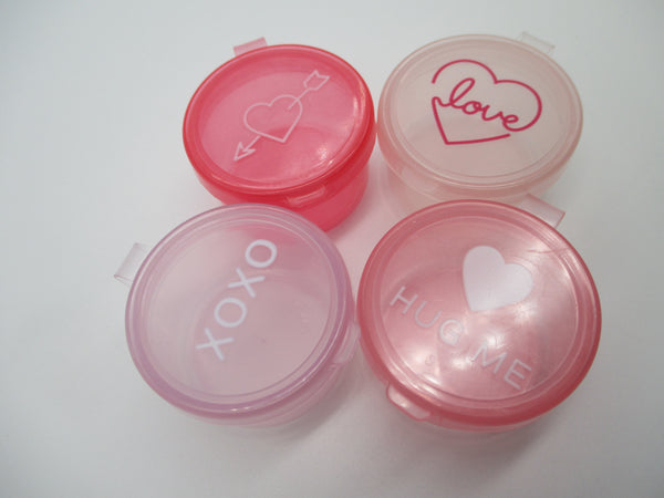 Food Mini Cup Sauce Case mayo case 4pcs Heart pink with lid DAISO