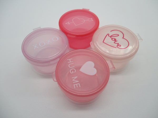 Food Mini Cup Sauce Case mayo case 4pcs Heart pink with lid DAISO