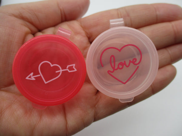 Food Mini Cup Sauce Case mayo case 4pcs Heart pink with lid DAISO