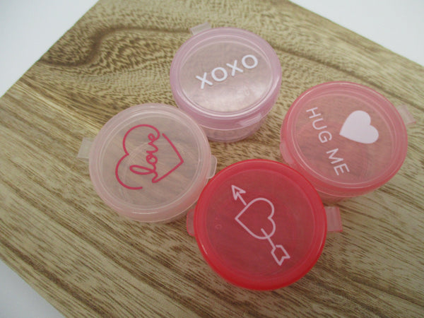 Food Mini Cup Sauce Case mayo case 4pcs Heart pink with lid DAISO