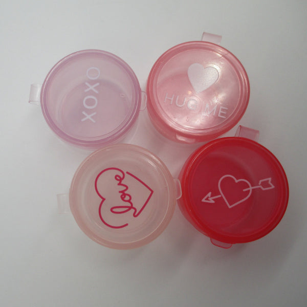 Food Mini Cup Sauce Case mayo case 4pcs Heart pink with lid DAISO