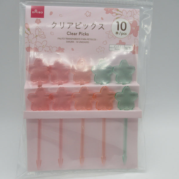 Japanese Food Lunch Picks 12pcs Sakura 2 clear For Lunch Box Bento DAISO