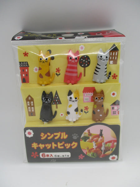 2023 New Simple Cat TORUNE Lunch Box Bento Decoration Food Pick 6pcs