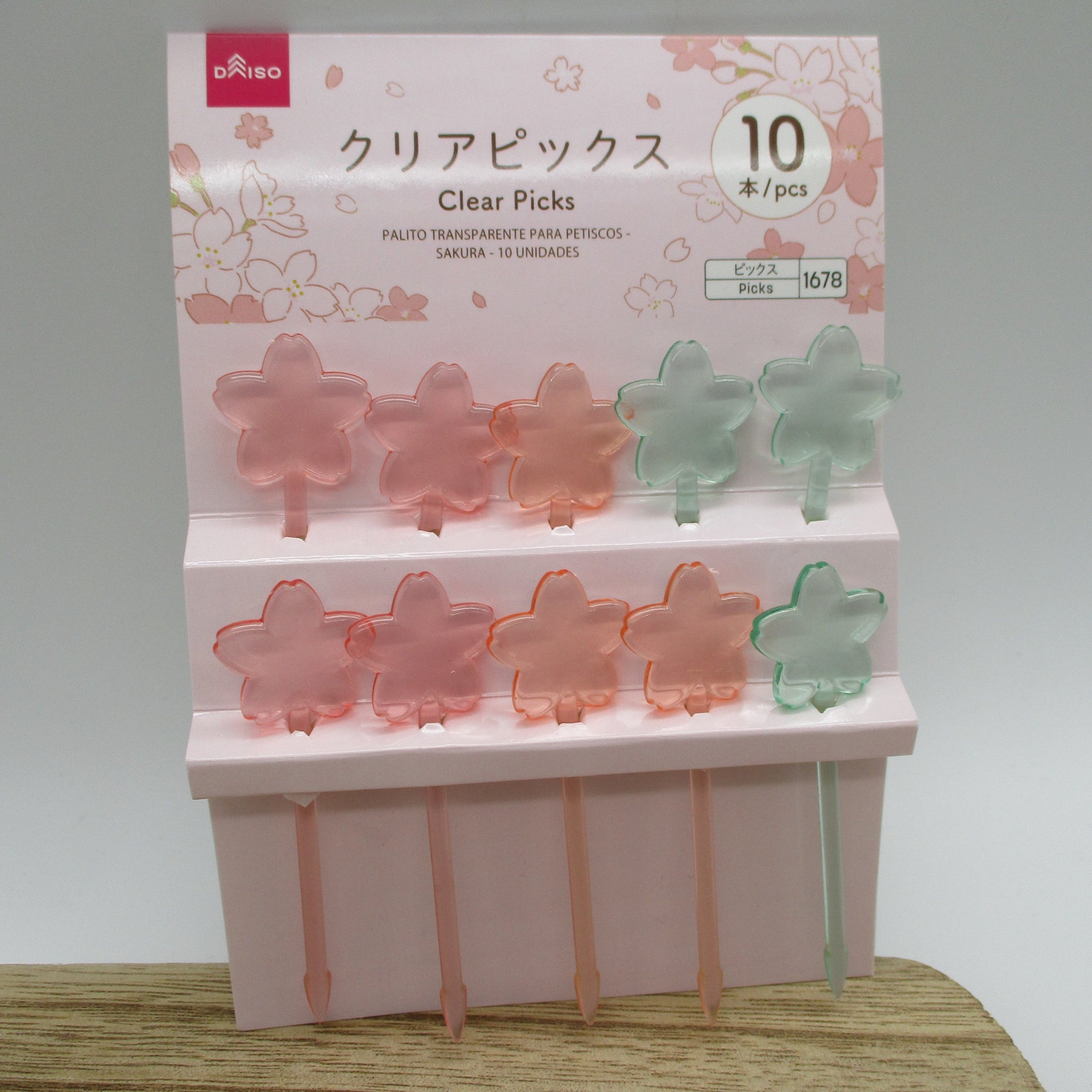 Japanese Food Lunch Picks 12pcs Sakura 2 clear For Lunch Box Bento DAISO