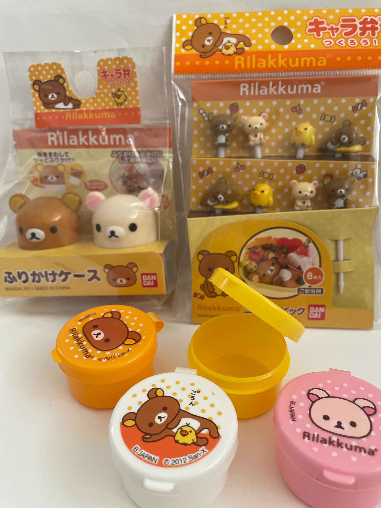 Rilakkuma Furikake case picks mini cups set