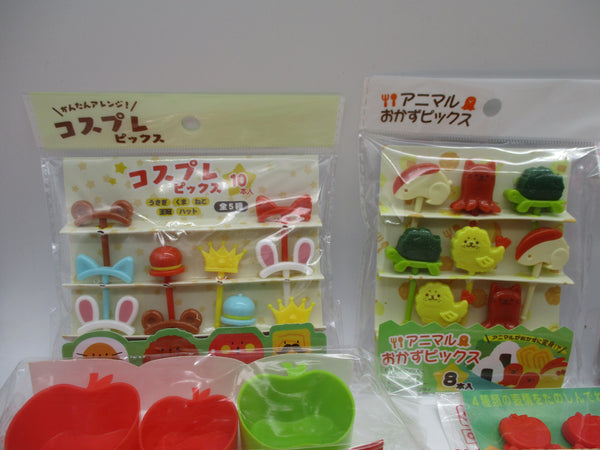 set of 8 Torune rabbit picks cookie bread cutter apple cup cutter