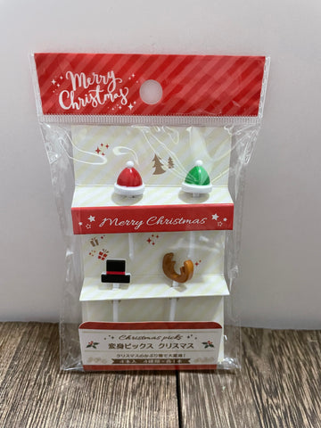 Christmas Food picks Henshin 4pcs