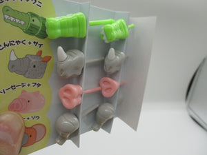 2023 New Japanese Food Picks Animal nose Pig Crocodile 8pcs for Lunch Bento