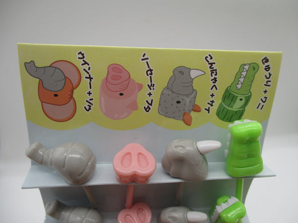 2023 New Japanese Food Picks Animal nose Pig Crocodile 8pcs for Lunch Bento