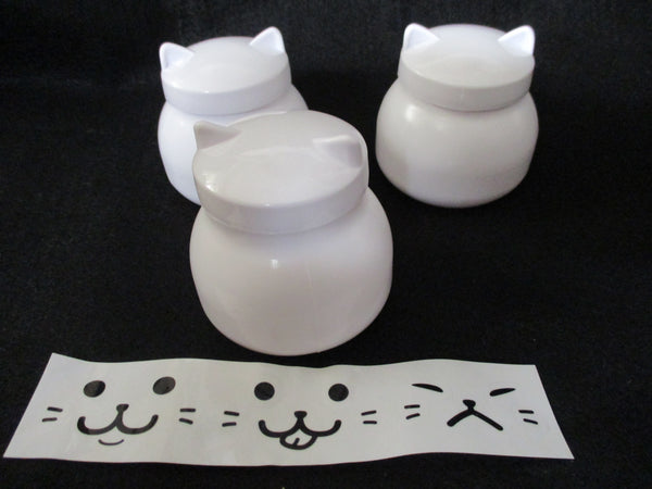 Cat Ear with lid  Dessert Cup 3pcs 110ml with face seal