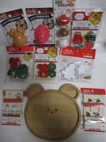set of 10 christmas Bamboo bear plate picks mold cutter