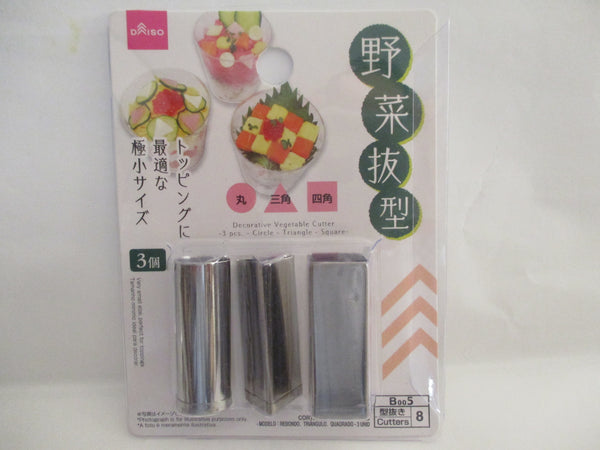 Decorative Stainless Vegetable Cutter Mold circle Triangle Square 3pcs