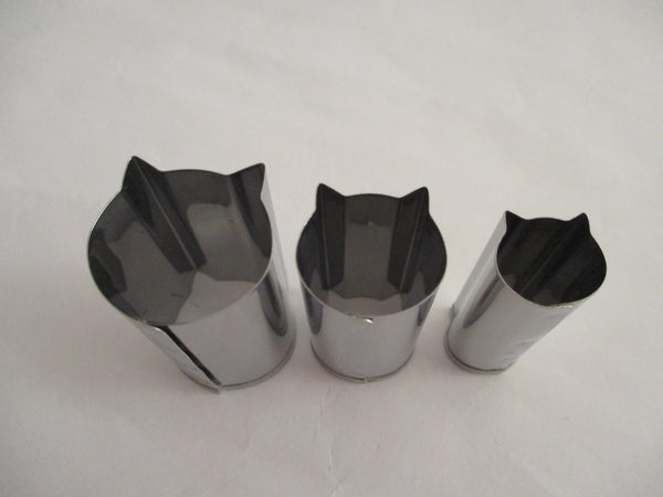 Decorative Stainless Vegetable Cutter Mold Cat 3pcs DAISO Japan