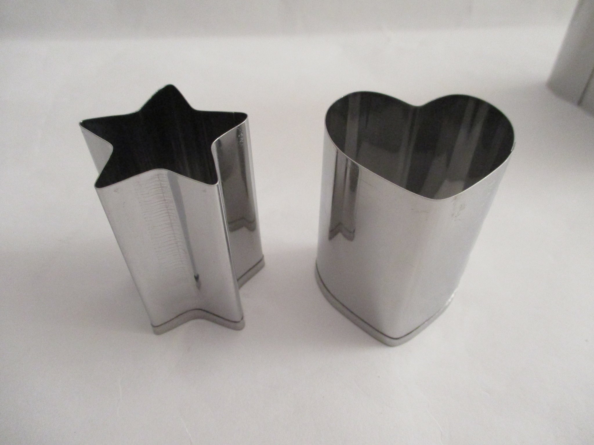 Decorative Stainless Vegetable Cutter Mold Heart Star Large 2cs Made in JAPAN