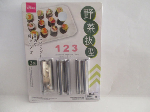 Decorative Stainless Vegetable Cutter Mold 1 2 3 Number 3pcs DAISO Japan