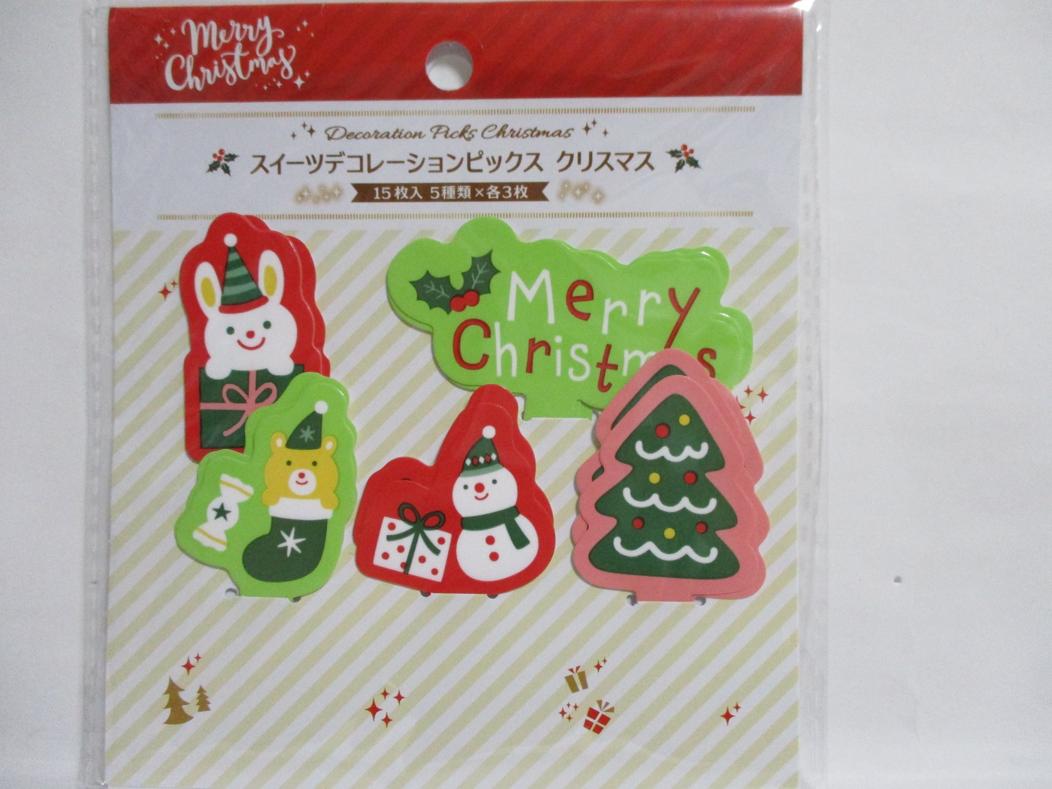 Christmas sweets decoration picks  15pcs Tree snow man