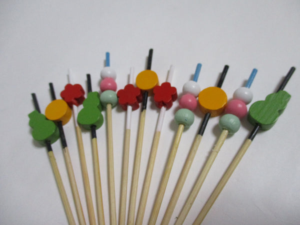 Kanzashi dango sakura hyotan Bamboo Food Picks 12pcs