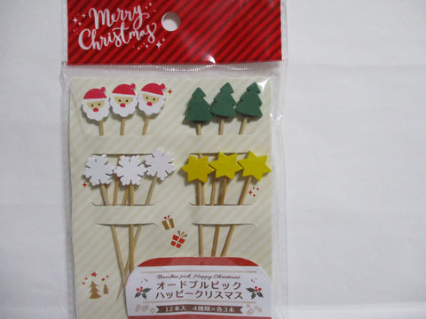 Christmas Kanzashi Japanese Bamboo Food Picks 12pcs