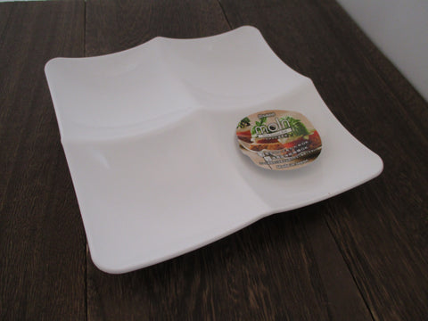 Japanese Lunch Partition Plate Plastic 4section Dish Made in JAPAN