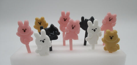 New 2022 Seria Food Picks Nigiyaka Animal Cat Bear Rabbit 10pcs