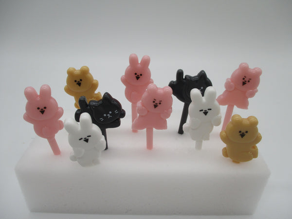 New 2022 Seria Food Picks Nigiyaka Animal Cat Bear Rabbit 10pcs