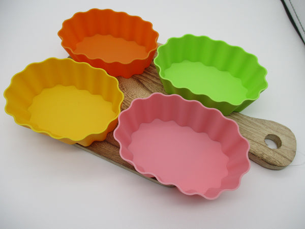 Japanese Pearl Metal Silicone Cup 4pcs Oval Large size For lunch Box bento