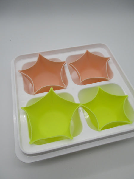 Japanese Star Flower Reversible Silicone Cup 4pcs For lunch Box bento deco