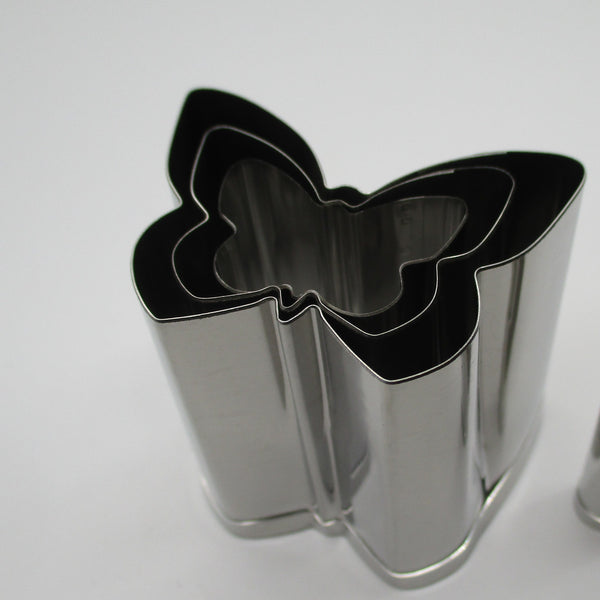 Takamori Decorative Stainless Vegetable Cutter Mold Butterfly Diameter set of 3