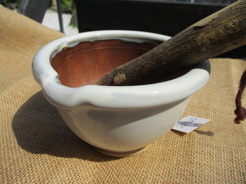 Koishiwara ware Mortar&Pestle Set Suribachi 12cm White Grinding Bowl