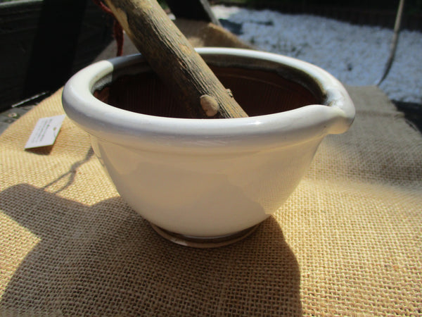 Koishiwara ware Mortar&Pestle Set Suribachi 12cm White Grinding Bowl