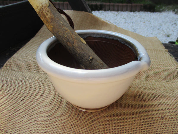 Koishiwara ware Mortar&Pestle Set Suribachi 12cm White Grinding Bowl