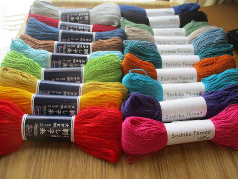 New color JAPANESE Embroidery SASHIKO Olympus Thread 100m COL 101-124 set