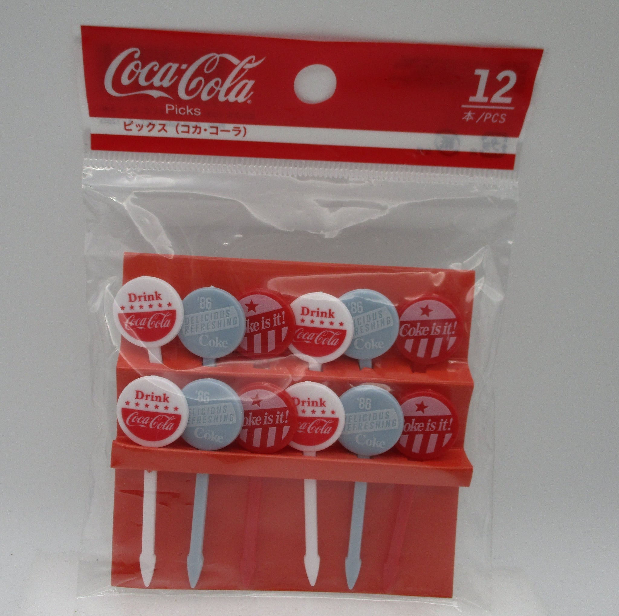 Coca cola Flag Round Food picks  12pcs