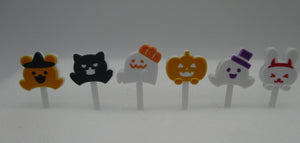 2022 new Halloween Pop Out Ghost Pumpkin Food Picks 6pcs For Lunch Box Bento