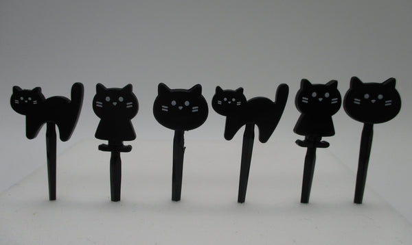 Halloween Food Picks 6pcs Cat Black Cat