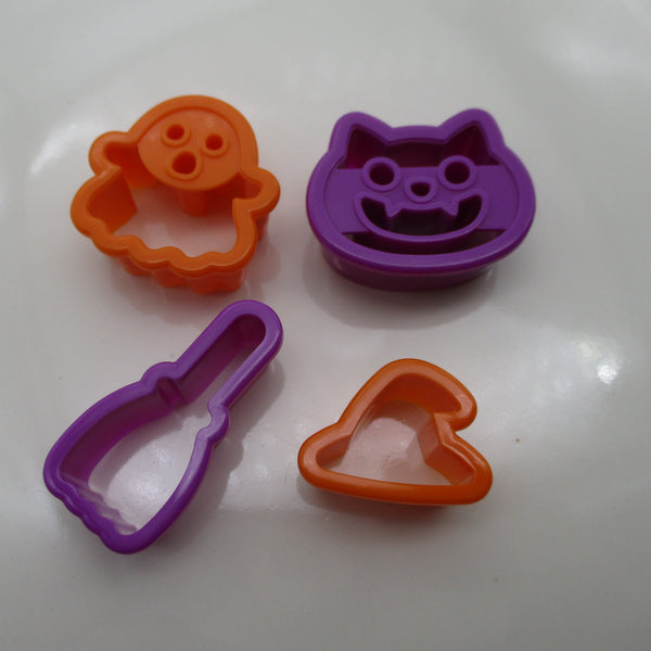 Halloween Food Vegetable Cheese Ham Cutter Ghost Cat  Hat 4pcs Deco bento