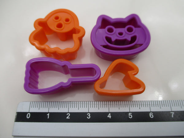 Halloween Food Vegetable Cheese Ham Cutter Ghost Cat  Hat 4pcs Deco bento