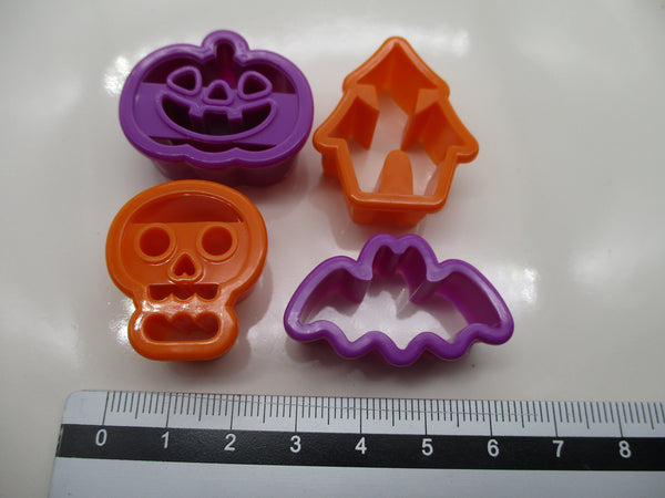 Halloween Vegetable Cheese Ham Cutter Bat Pumpkin 4pcs Deco For bento lunch