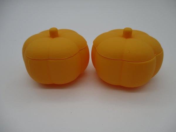 Halloween Pumpkin silicone cups with lid 2pcs