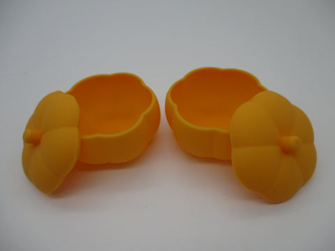 Halloween Pumpkin silicone cups with lid 2pcs