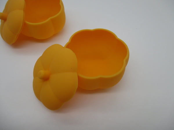 Halloween Pumpkin silicone cups with lid 2pcs